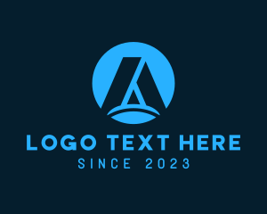 Construction - Silhouette Badge Letter A logo design