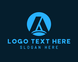 Silhouette Badge Letter A Logo