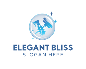 Squeegee - Cleaning Spray Bottle Squeegee logo design