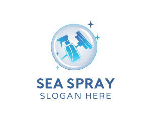  Cleaning Spray Bottle Squeegee logo design