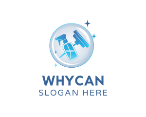 Sanitary - Cleaning Spray Bottle Squeegee logo design