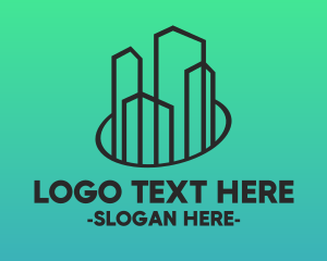 Builder - Minimalist Builder Town Buildings logo design