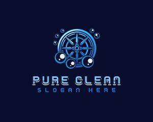 Car Tire Wash Cleaning logo design