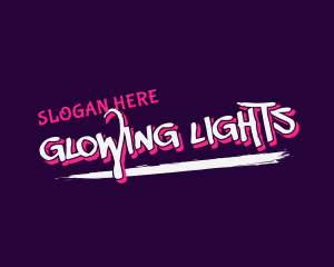 Lights - Texture Neon Wordmark logo design