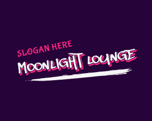 Nightlife - Texture Neon Wordmark logo design