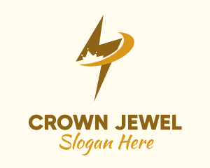 Pageantry - Gold Crown Lightning logo design