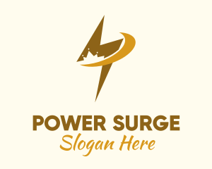 Surge - Gold Crown Lightning logo design