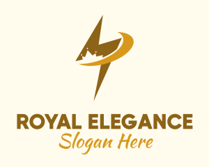 Regalia - Gold Crown Lightning logo design