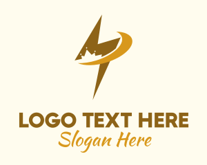 Surge - Gold Crown Lightning logo design