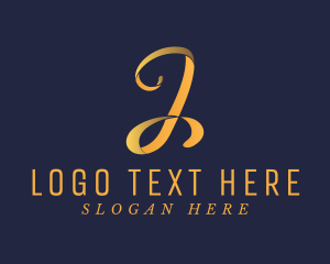 Style - Elegant Gold Letter J logo design