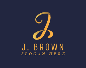 Elegant Gold Letter J logo design