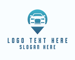 Taxi Service - Blue Automotive Car GPS logo design