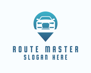 Blue Automotive Car GPS logo design