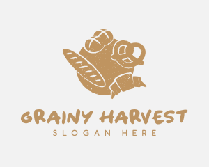 Grainy - Retro Bread Baker logo design