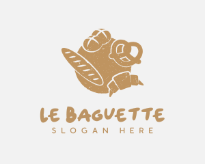 Baguette - Retro Bread Baker logo design