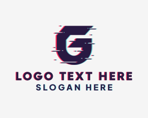 Futuristic - Tech Glitch Letter G logo design