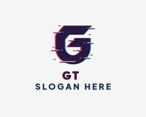 Tech Glitch Letter G logo design