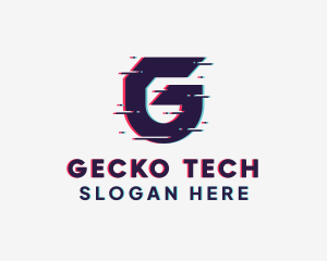 Tech Glitch Letter G logo design