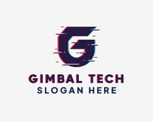 Tech Glitch Letter G logo design