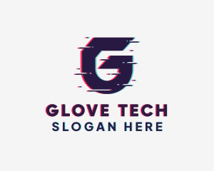 Tech Glitch Letter G logo design