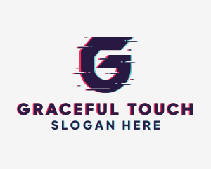 Tech Glitch Letter G logo design