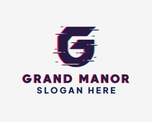 Tech Glitch Letter G logo design