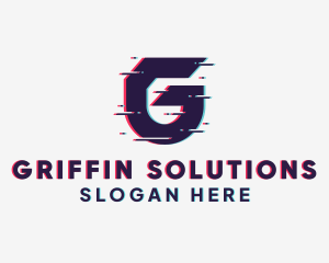 Tech Glitch Letter G logo design