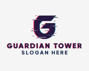 Tech Glitch Letter G logo design