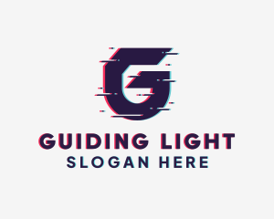 Tech Glitch Letter G logo design