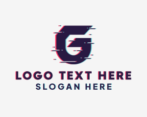 Lettermark - Tech Glitch Letter G logo design