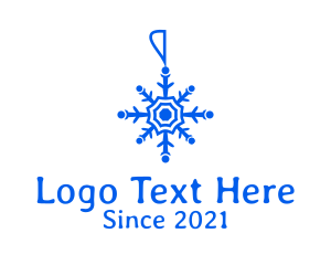 Glacier - Blue Snowflake Decoration logo design