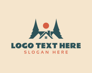 Tree - House Roof Construction Realty logo design