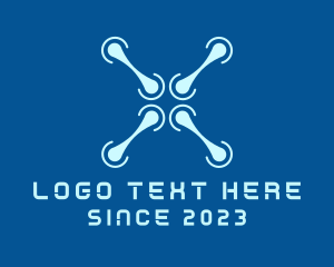 High Tech - Blue Drone Propeller logo design