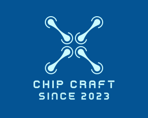 Blue Drone Propeller logo design