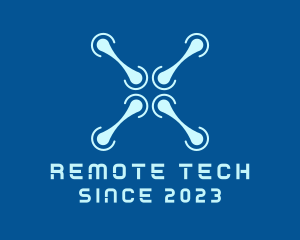 Remote - Blue Drone Propeller logo design