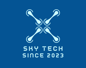 Blue Drone Propeller logo design