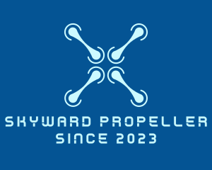 Blue Drone Propeller logo design