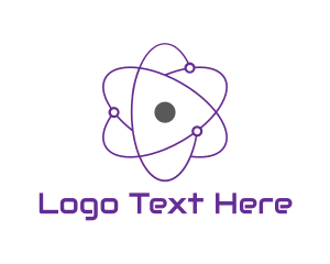 Gravity - Purple Science Atom logo design