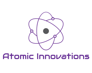 Purple Science Atom logo design