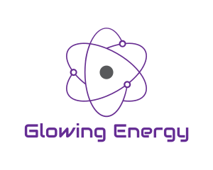 Radioactive - Purple Science Atom logo design