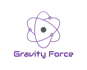 Gravity - Purple Science Atom logo design