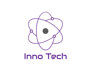 Innovative - Purple Science Atom logo design
