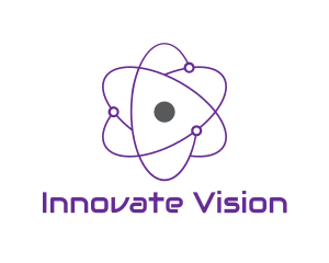 Purple Science Atom logo design