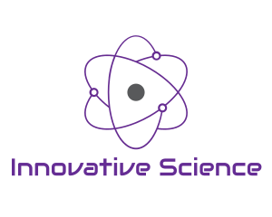 Purple Science Atom logo design