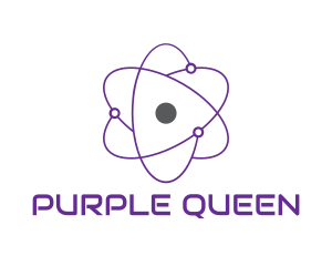 Purple Science Atom logo design