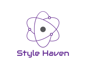 Metaphysical - Purple Science Atom logo design