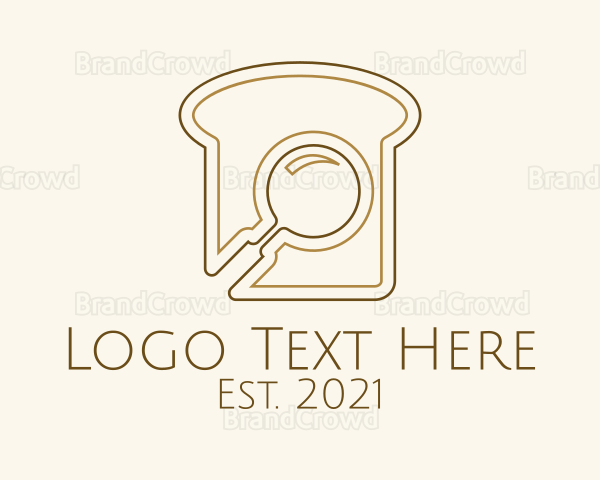 Brown Magnifying Glass Bread Logo