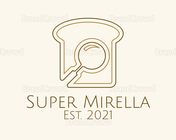 Brown Magnifying Glass Bread Logo