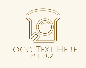 Bakery - Brown Magnifying Glass Bread logo design