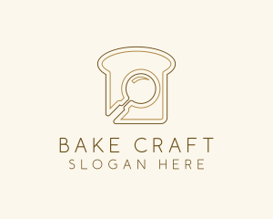 Magnifying Glass Bread  logo design